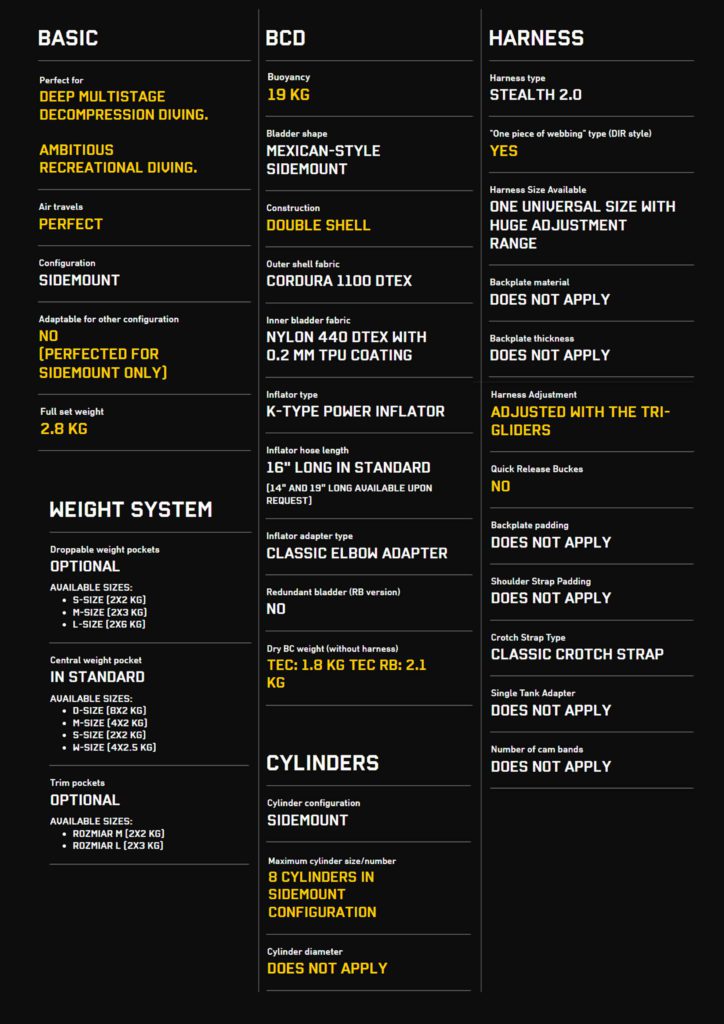 XDEEP BCD SIDEMOUNT Stealth 2.0 info2